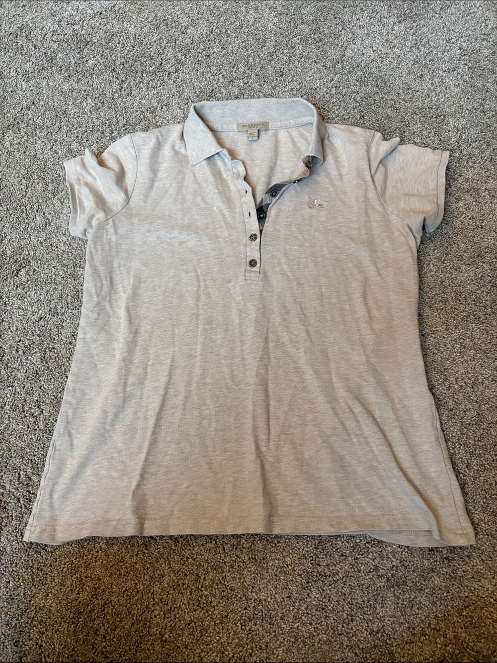 Burberry Light crème  Polo Top with Contrast Placket